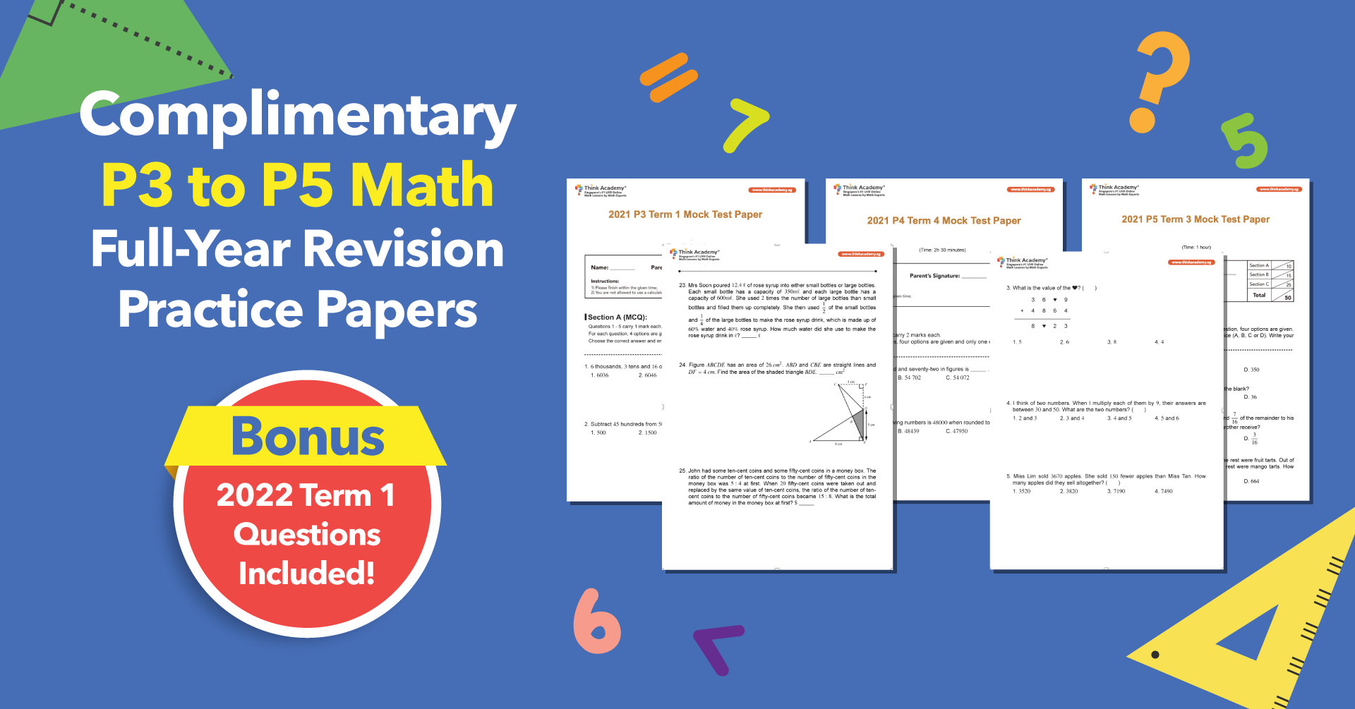 PSLE 2021 Math Questions And Answers - Think Academy Singapore